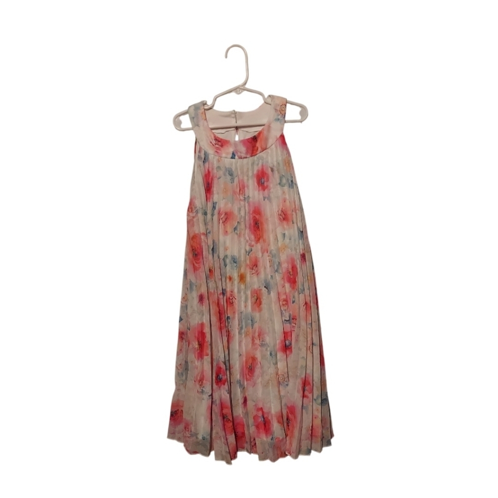 Rare Editions Girls Sz 14 Pink Floral Maxi Sundress Wedding Church Spring Summer
